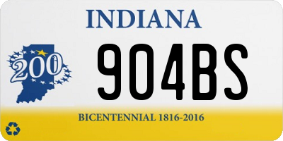IN license plate 904BS