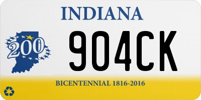 IN license plate 904CK