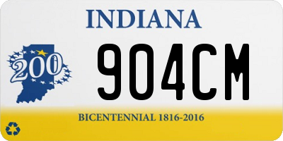IN license plate 904CM