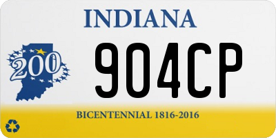 IN license plate 904CP