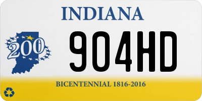 IN license plate 904HD