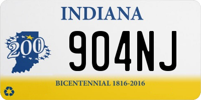 IN license plate 904NJ