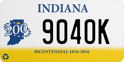 IN license plate 904OK