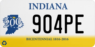 IN license plate 904PE