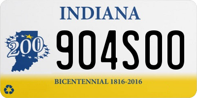 IN license plate 904SOO