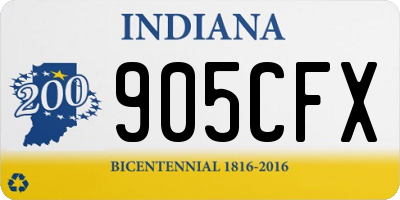 IN license plate 905CFX