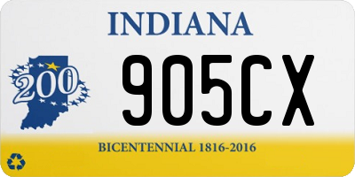 IN license plate 905CX