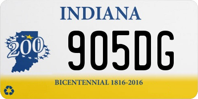 IN license plate 905DG