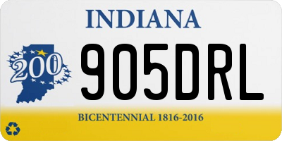 IN license plate 905DRL