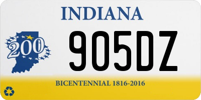 IN license plate 905DZ