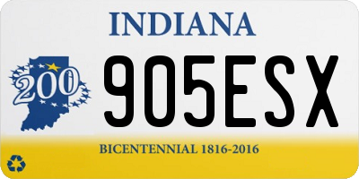 IN license plate 905ESX