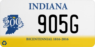 IN license plate 905G