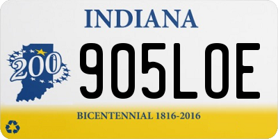 IN license plate 905LOE