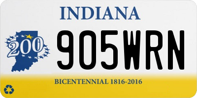 IN license plate 905WRN