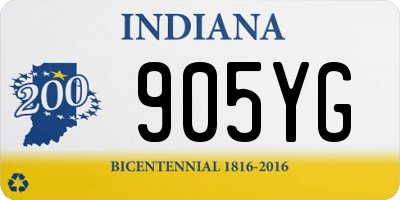IN license plate 905YG