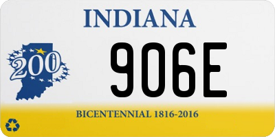 IN license plate 906E