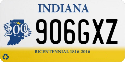 IN license plate 906GXZ