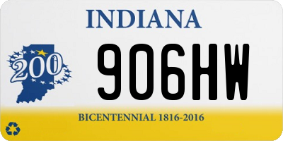 IN license plate 906HW