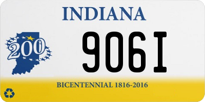 IN license plate 906I