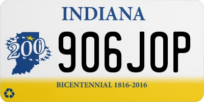 IN license plate 906JOP