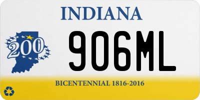 IN license plate 906ML