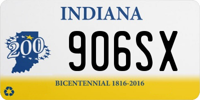 IN license plate 906SX