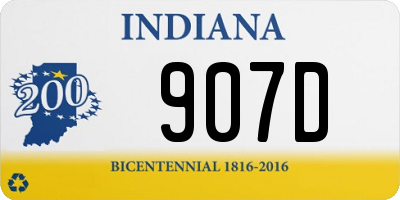 IN license plate 907D