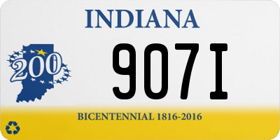 IN license plate 907I