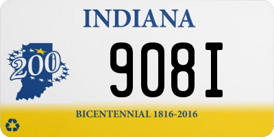 IN license plate 908I