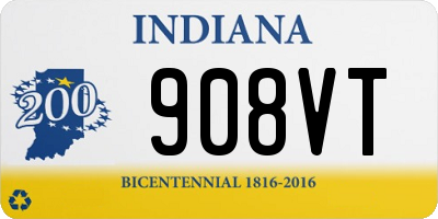 IN license plate 908VT