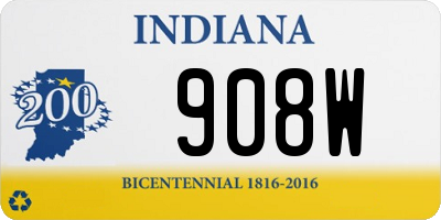 IN license plate 908W