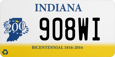 IN license plate 908WI