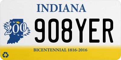 IN license plate 908YER
