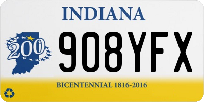 IN license plate 908YFX