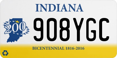 IN license plate 908YGC