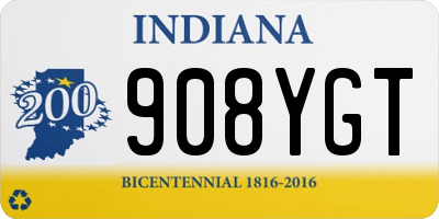 IN license plate 908YGT