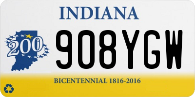 IN license plate 908YGW