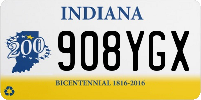 IN license plate 908YGX