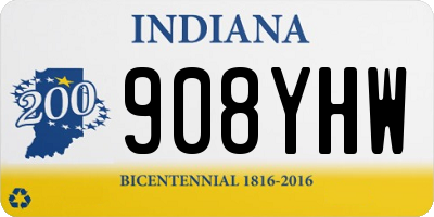 IN license plate 908YHW