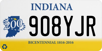 IN license plate 908YJR