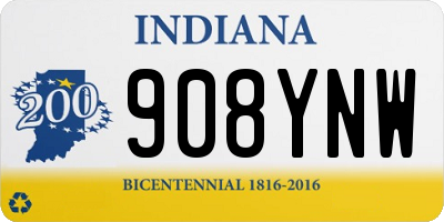 IN license plate 908YNW