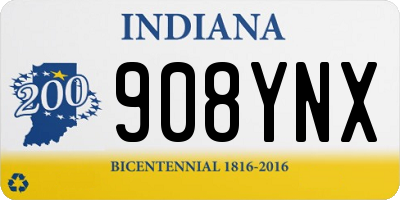 IN license plate 908YNX