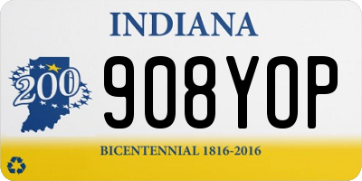 IN license plate 908YOP