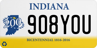 IN license plate 908YOU