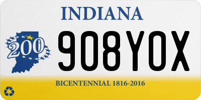 IN license plate 908YOX