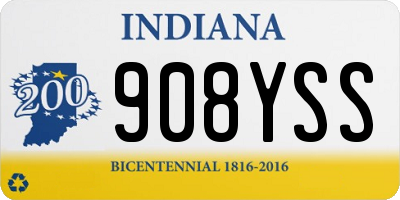 IN license plate 908YSS