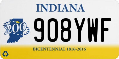 IN license plate 908YWF