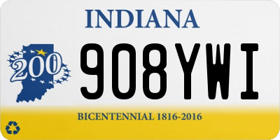 IN license plate 908YWI