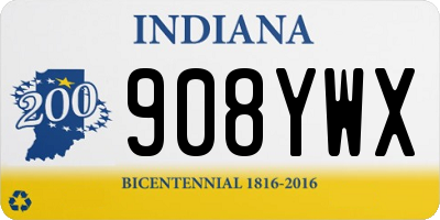 IN license plate 908YWX
