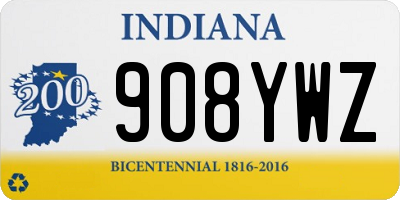 IN license plate 908YWZ